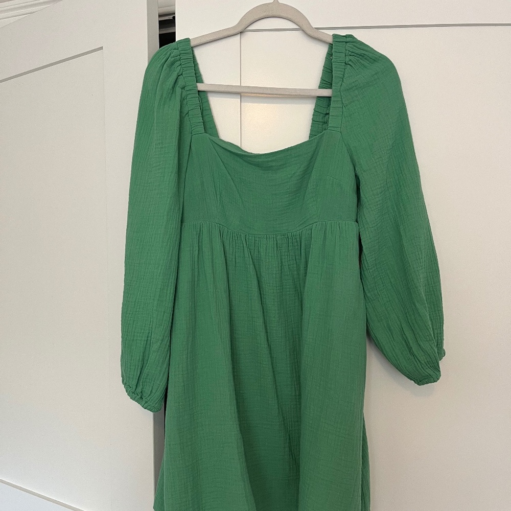 J. Crew green long sleeve dress